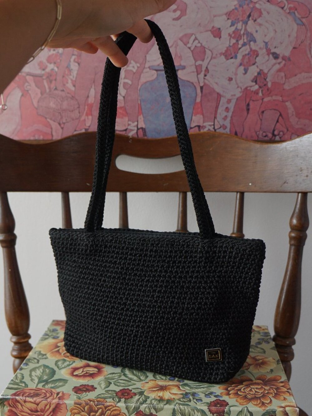 The Sak Black Mini Shoulder Bag – Crochet